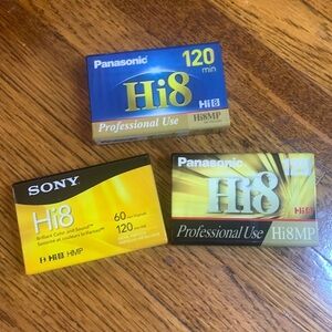 Hi8 Panasonic & Sony Camcorder Video Tape